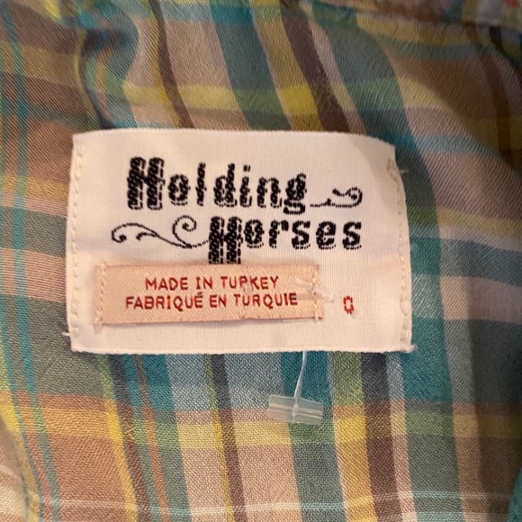 Anthropologie Holding Horses Plaid Wrap Top Size 0 - Picture 10 of 11
